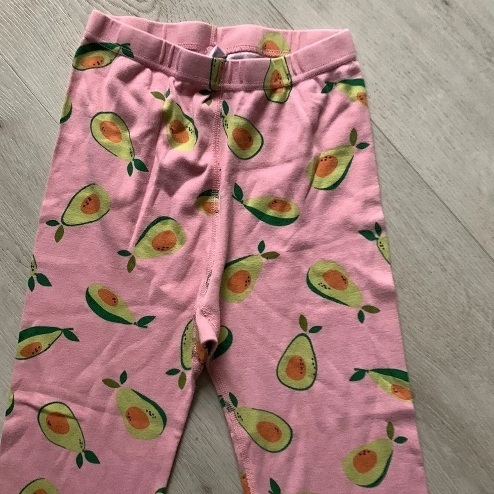 Hanna‎ Andersson Kids Pink Avocado Print Organic Cotton Pajama Pants Sz 12 150cm